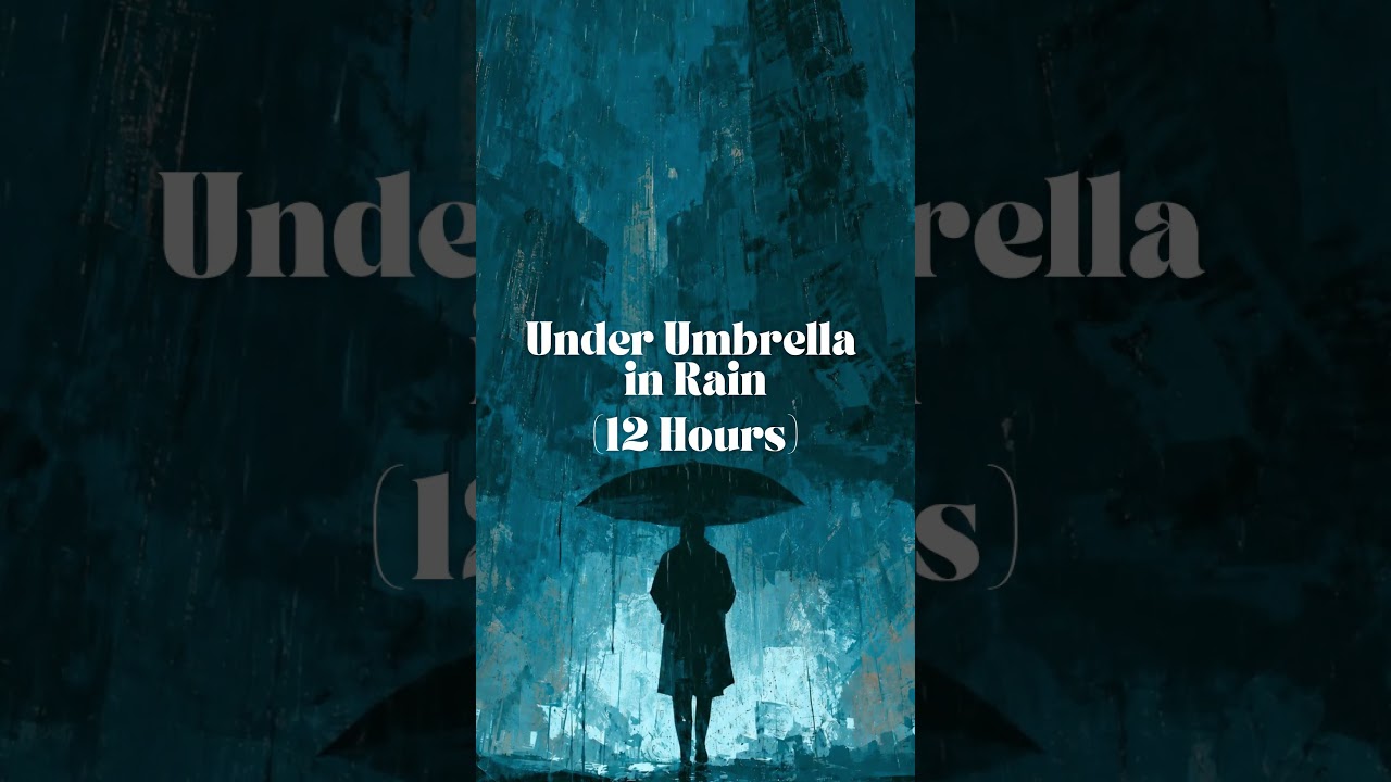 ⛈️ Rain on the umbrella with soft, distant thunder — 12 hours of cozy storm for deep sleep 😴