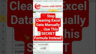 ❌ Stop Cleaning Excel Data Manually 🧹 Use This SECRET Formula Instead! #shorts #excel