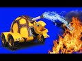 АнимаКары - ЧЕРЕПАХА ПОЖАРНАЯ МАШИНА тушит огонь в лесу - детские мультфильмы с машинами и животными