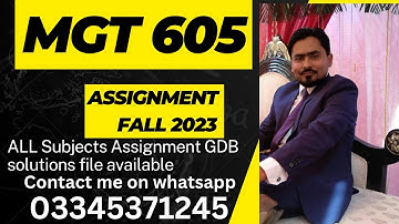 MGT 605 assignment solution Fall 2023