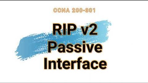 16. RIP v2 Passive Interface