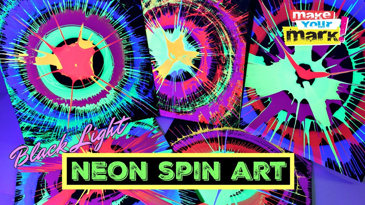 Black Light Neon Spin Art DIY - YouTube