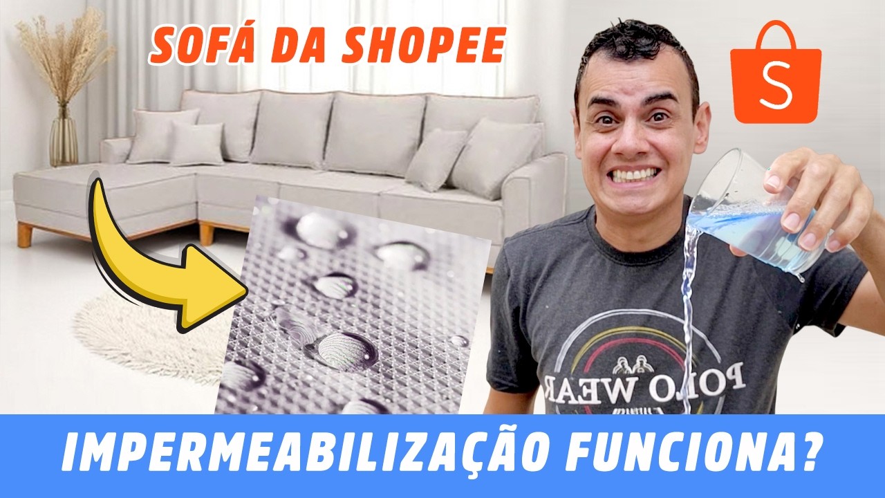 Joguei ÁGUA no SOFÁ da SHOPEE 😱 Impermeabilização FUNCIONA Mesmo? 💦🛋️