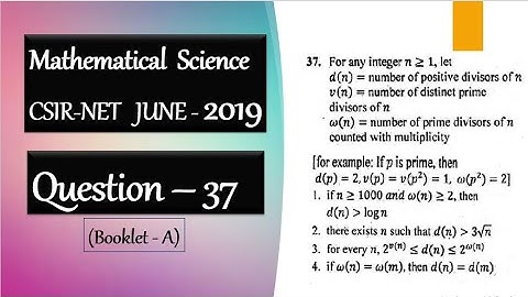 CSIR NET June 2019 Question 37 | Number Theory | Number of positive divisor