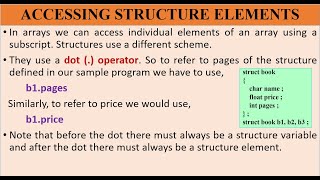 MODULE 3 - TOPIC 15 - ACCESSING STRUCTURE ELEMENTS
