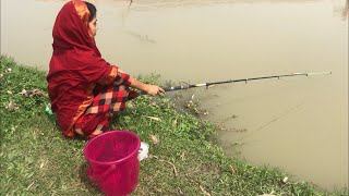 Hook Fishing Video | Beautiful Girl Fishing With Hook | Village Daily Life (Part- 215)