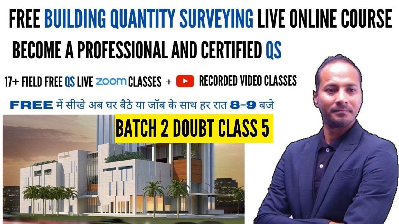 Free Zoom Live Building Quantity Surveying Course for Civil Engineers | Doubt Class with CE5