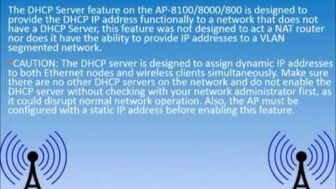 AP-8100/8000/800 DHCP Server configuration
