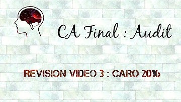 CA Final- Audit PM (Revision 3) - CARO 2016