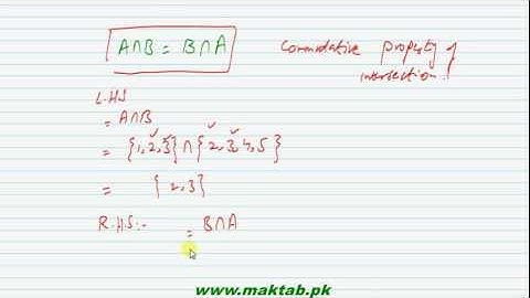 FSc Math Book1, Ch 2, LEC 12: Properties of Union and Intersection