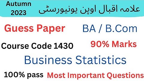 Aiou code 1430 Guess paper 2023 | BA code 1430 important Question for Exams Aiou | Solved paper 1430