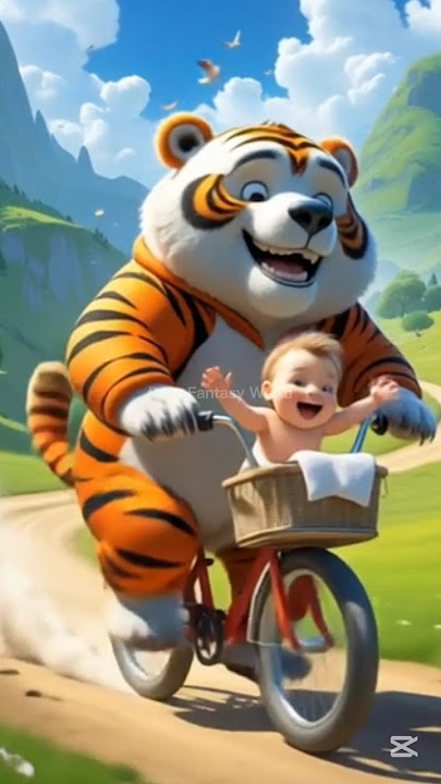 🐻Poor bear saves the baby from tiger #shortsfeed #shorts #funny  #shortsviral