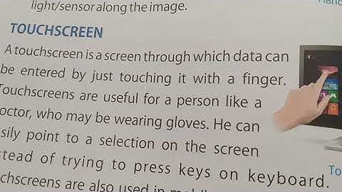 Input Devices ( Touch screen and Touch pad )