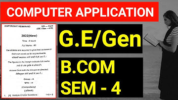 #4th semester computer application paper , #BCom 4th semester Generic elective/ general paper