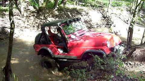 Clarence riding in the creek