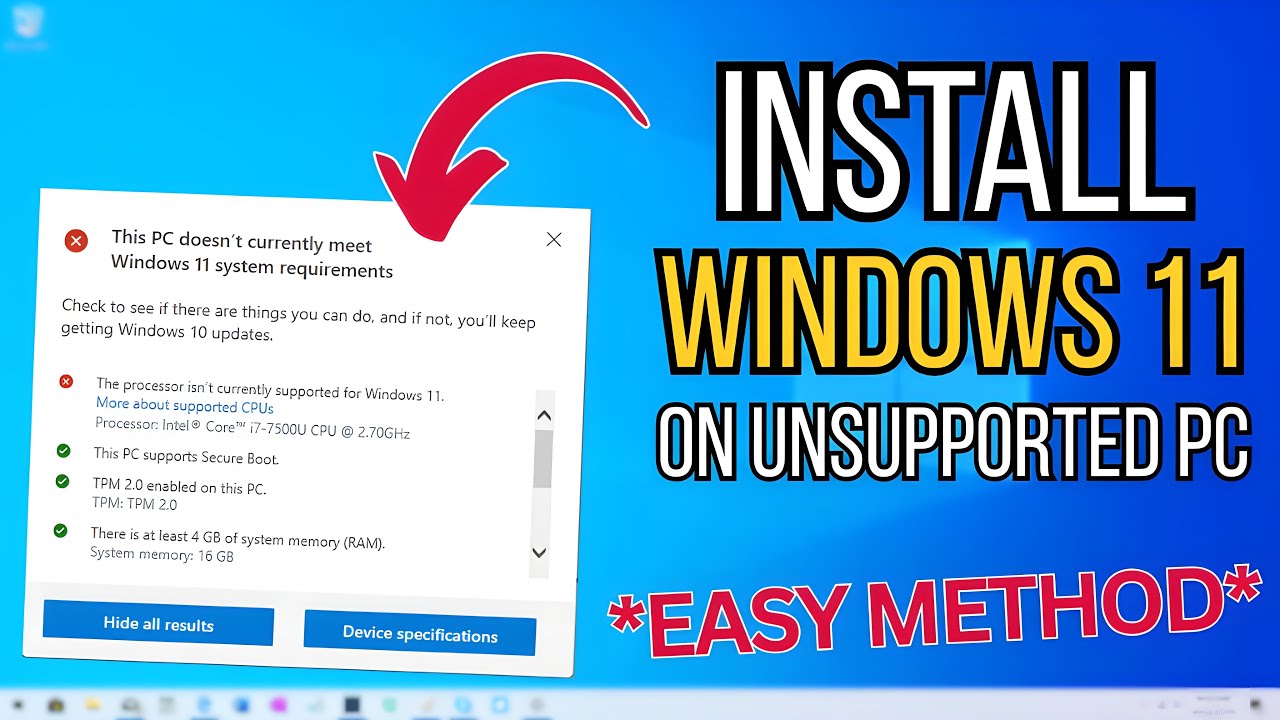 HOW TO INSTALL WINDOWS 11 ON UNSUPPORTED PCS – NO TPM OR CPU CHECK ...