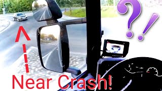 Near Crash! Car hiding behind Truck Mirror (POV driving, Heavy loaded Scania g440 &amp; trailer, vlog)