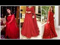 Stylish Full Red Dress Designing Ideas With Colour Combination Collection