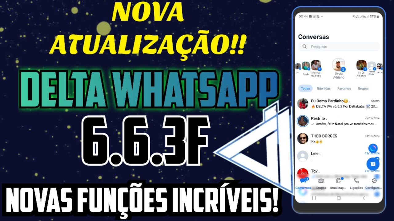 ATUALIZOU DE NOVO! NOVA ATUALIZAÇÃO DELTA WHATSAPP V6.6.3F! COMO ...