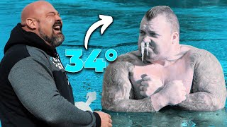 EDDIE HALL'S PUNISHMENT! 34° FROZEN LAKE PLUNGE