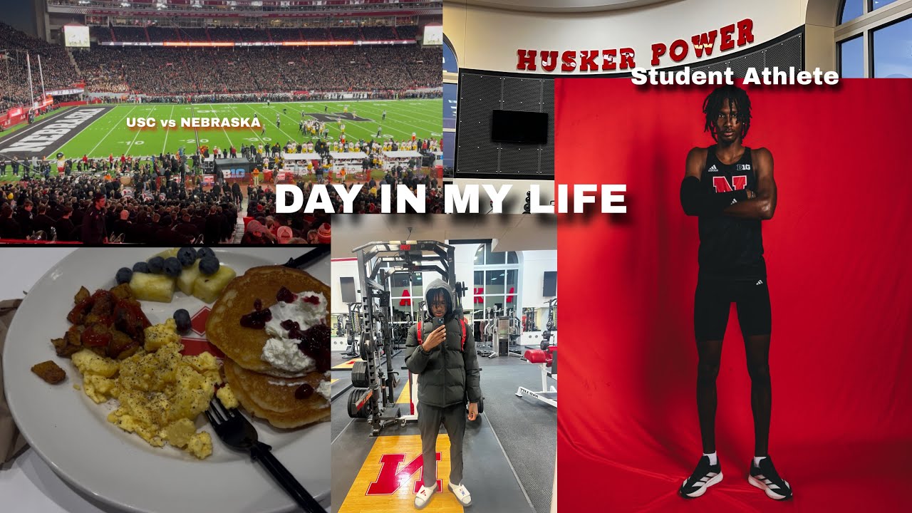 Day in the Life D1 athlete | Nebaska track: practice, classes, football game, etc