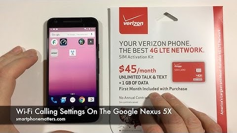 Wi-Fi Calling Settings On The Google Nexus 5X