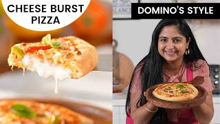 Domino's Cheese Burst Pizza (NO Yeast or Oven) | घर पर चीज़ बर्स्ट पिज़्ज़ा (बिना यीस्ट, बिना ओवन)