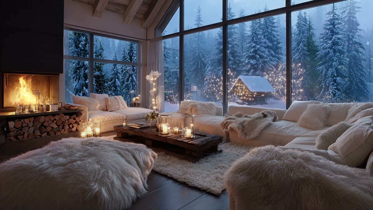 Relaxing Piano & Crackling Fire 2026 ❄️ 3 Hour Cozy Cabin Vibes for Deep Calm