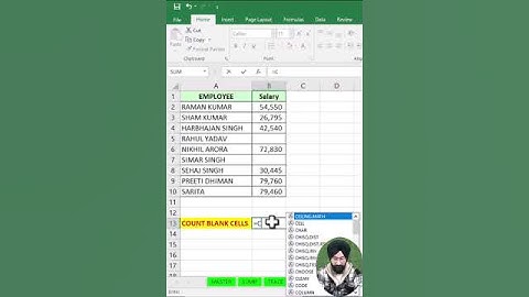 COUNT BLANK CELLS IN EXCEL
