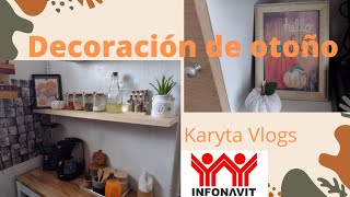 🍁 Dandole un toque de otoño a mi casa de Infonavit 🏠 con poca decoración 🍂|| Karyta Vlogs ❤️