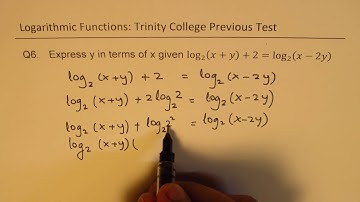 Logarithms Sample Test Examples from Trinity College Previous Test