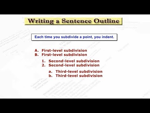 Outline sentence. A two Level outline пример для статьи. Chosen topic : outline.