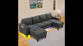 Full Sectional Couches for Living Room with LED Lights Guide