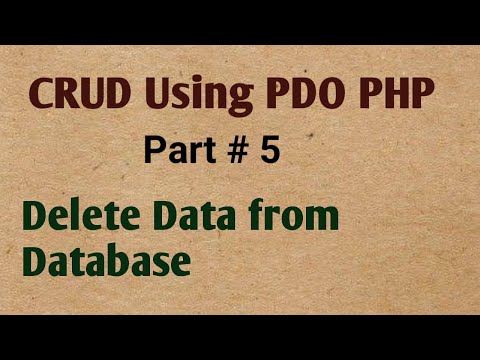 Delete Data From Database in PDO PHP with MySQL Part # 5