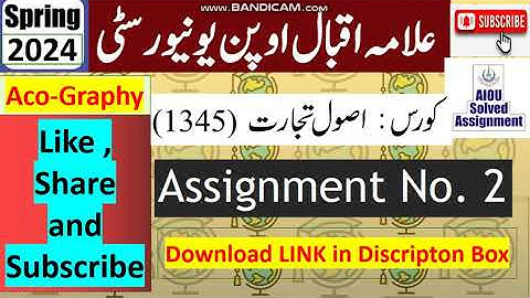 ⏩ AIOU Code 1345 Solved Asignment No.2 Spring 2024 |Subject: Principles of Commerce |Level: FA/ ICom