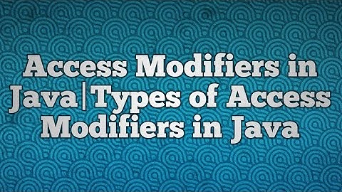 Access Modifiers in Java|Types of Access Modifiers in Java