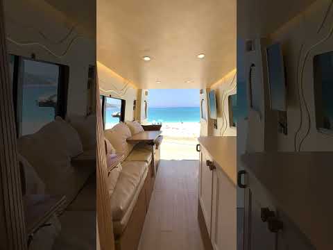 Beach house, ski house and cabin all in one van 😏 #vanlife #vantour #vanbuild
