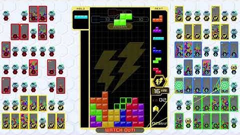 my tetris line clear sends 7 lines in tetris 99 teams!!!