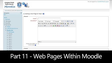 Part 11 - Web Pages Within Moodle (Moodle How To)