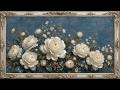 Van Deusen Blue Camellia Elegance Floral Frame | 1 Hour 4K OLED TV Art | No Sound