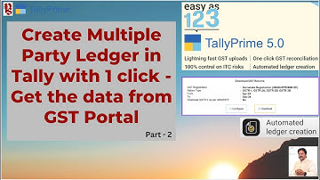 How to Create Bulk Party Ledgers with one click in TallyPrime of GST Portal Data