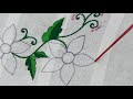 hand embroidery flower pattern with feather stitch | beads embroidery | embroidery designs