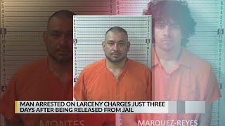 Man arrested just three days after being released from jail