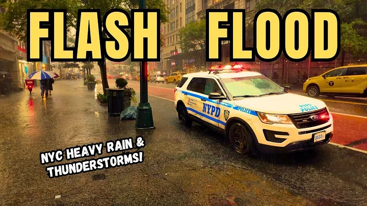 Walking MANHATTAN NYC In Heavy RAIN THUNDERSTORMS & FLASH FLOODING | State of Emergency Declared!"