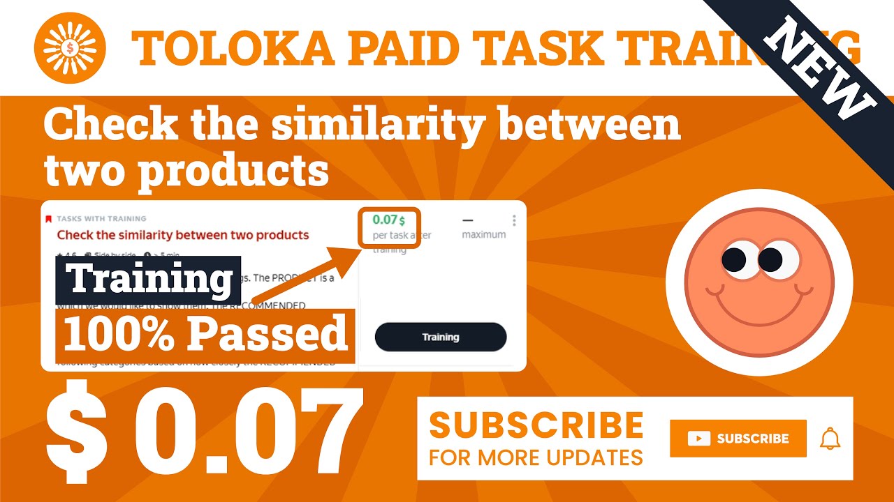 Check the similarity between two products Training Toloka. 0.07$ Per ...