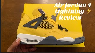 Air Jordan 4 Tour Yellow Unboxing Review. 2021 Air Jordan Retro 4 Lightning Review W Mcfly 704.