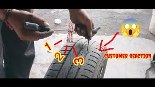 car tubeless tyre puncture repair | tubeless tyre puncture repair