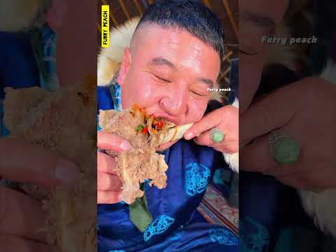 أبا شفاطة سعيد جدا لأن أبا شنابة عزم عليه ل وليمة من 19 كيلو غرام من اللحم المبخر الشهي