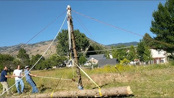 Lifting Logs with a Gin Pole and Block and Tackle