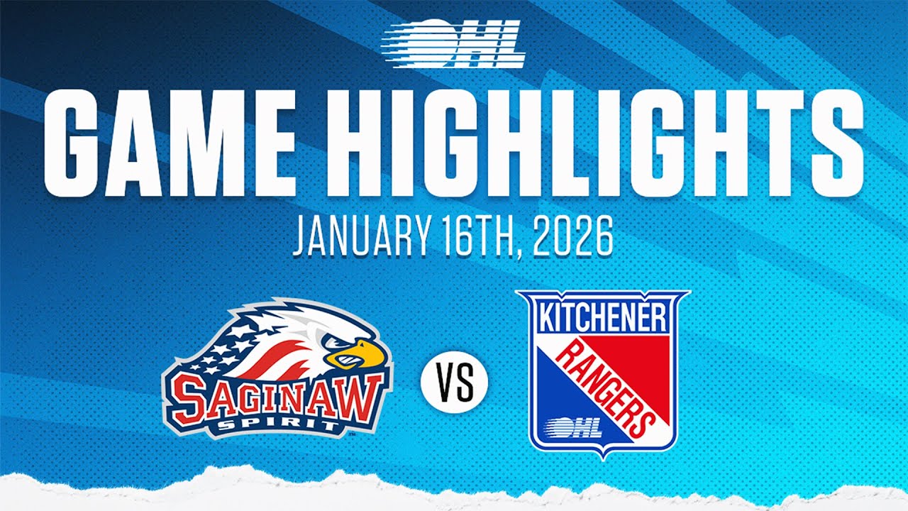 OHL Highlights: Saginaw Spirit @ Kitchener Rangers Jan. 16, 2026 - YouTube